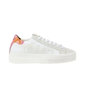 P448 White and Pink Women's Sneakers
